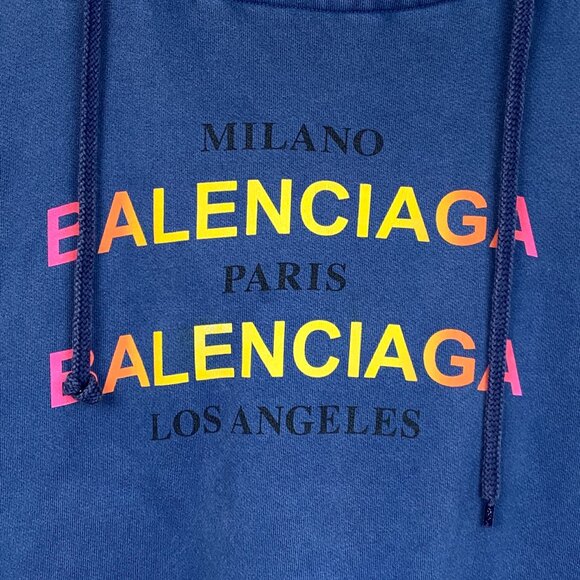 Balenciaga Deep Blue Hooded Sweatshirt - Picture 2 of 8